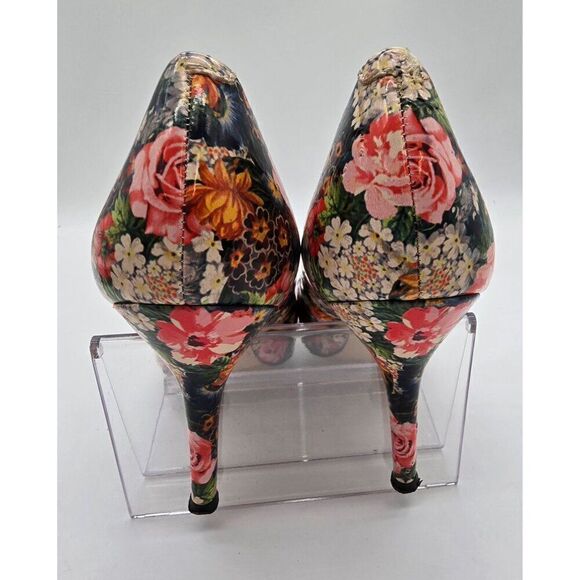 Nine West Floral High Heels Size 8.5M Man Made Material Round Toe - Picture 3 of 9